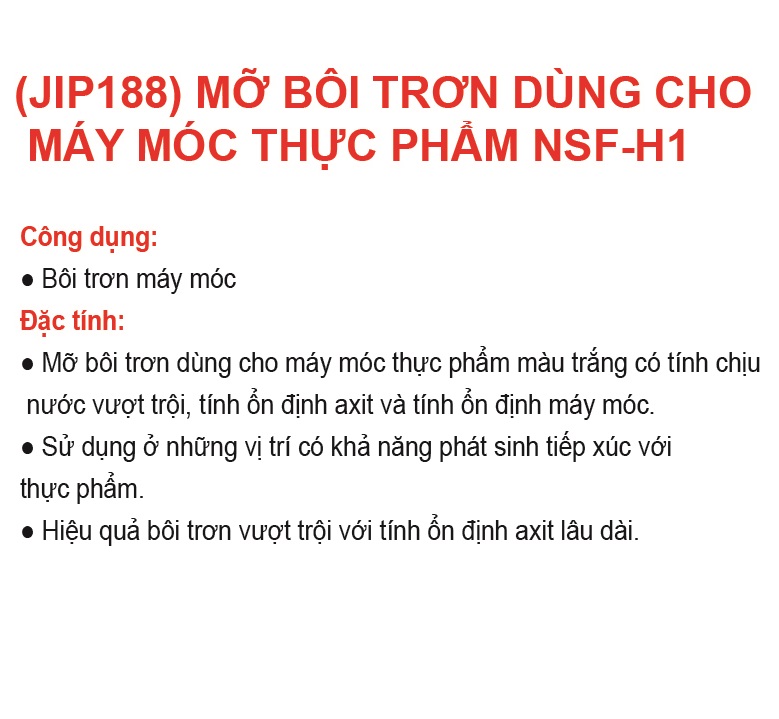 Dung dịch bôi trơn cho chi tiết máy của máy thực phẩm JIP188 300ml- Hàng chính hãng ICHINEN Nhật Bản