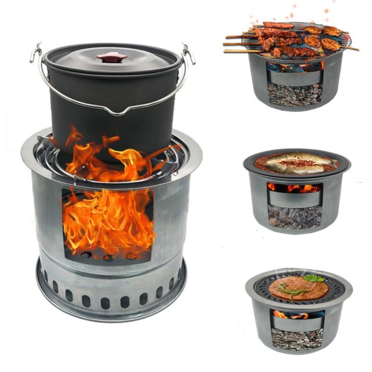 Bếp củi dã ngoại 4 trong 1 phục vụ nhu cầu đa dụng cho mỗi chuyến đi