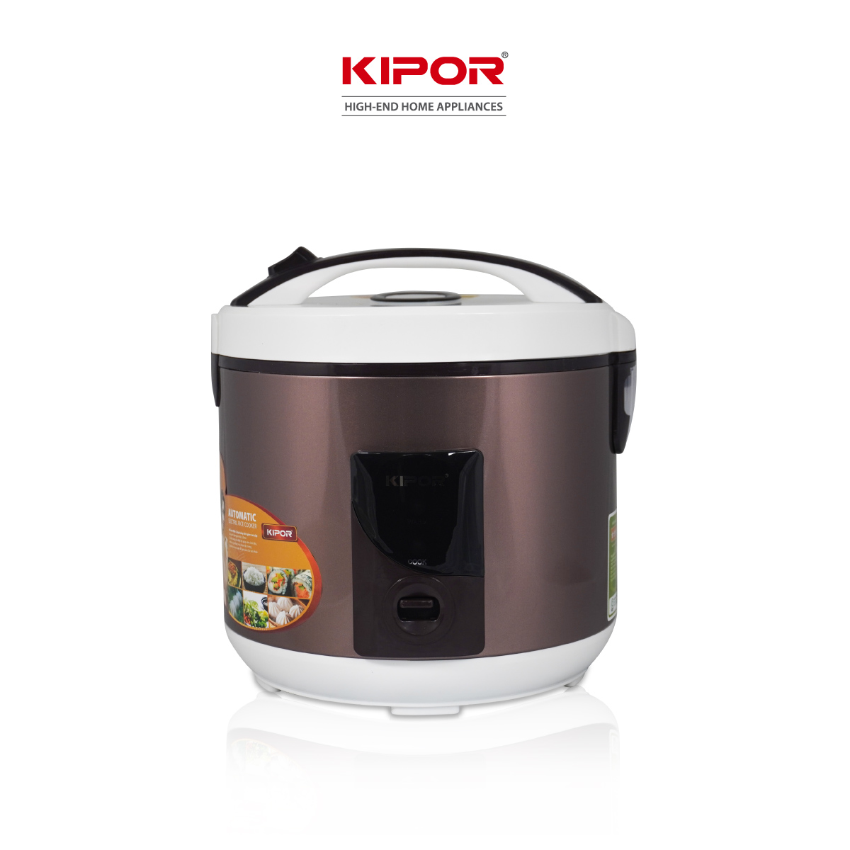 Nồi cơm điện KIPOR KP-25918 - 1.8L - Phủ chống dính HOÀNG KIM, Nồi cơm có tặng kèm vỉ hấp - phù hợp 4-6 người ăn - Hàng chính hãng