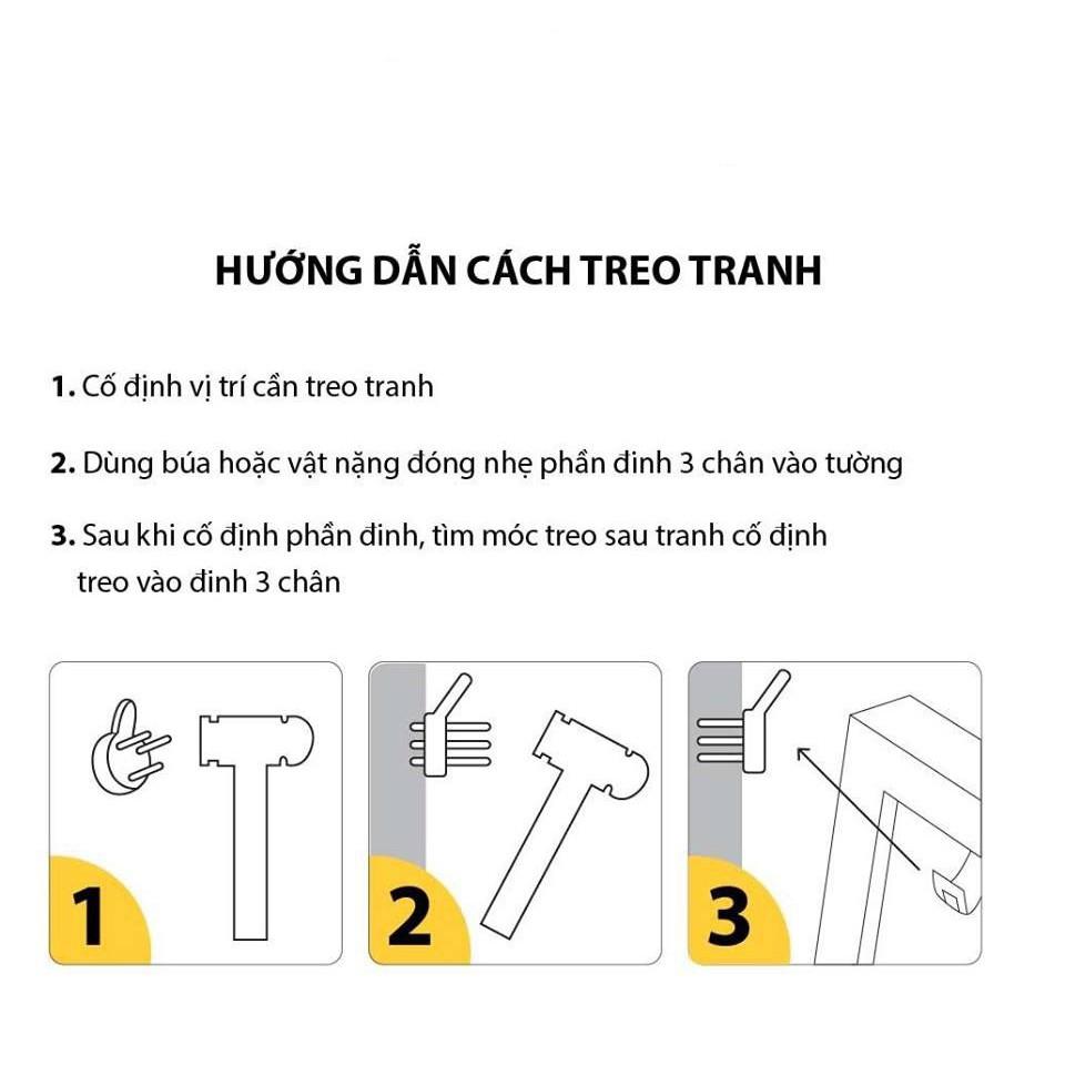 Combo 10 đinh 3 chân treo khung ảnh , Treo đồ trang trí  không cần khoan tường