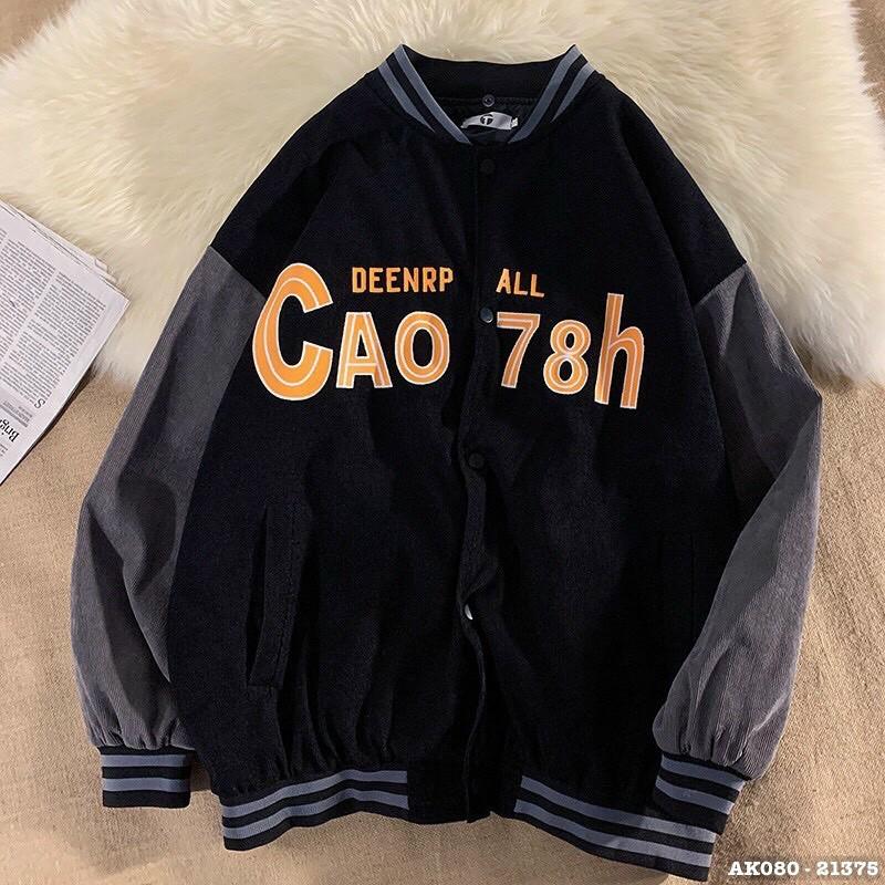 Áo Khoác Kaki Nam Nữ Nhung Tâm Cao Cấp Bomber Jackets Đôi Nam Nữ Couple Form Rộng Unisex Thêu CAO 78H