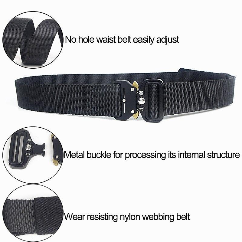 2020 New Men Tactical Belt Adjustable Heavy Duty Military Tactical Waist Belts With Metal Buckle Nylon Belt Hunting Accessories