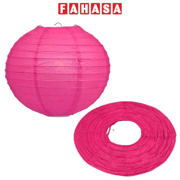 Lồng Đèn Giấy Trơn Tròn 35 Cm Vinacraft - Hồng Sen