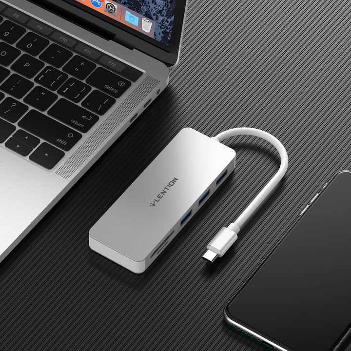 Hub USB C LENTION 6 trong 1 C16S với PD, SD/TF, Type A 3.0 - Hàng chính hãng