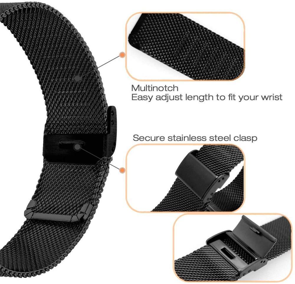 Dây Đeo Milanese Cho Đồng Hồ Samsung Galaxy Watch 3 45mm 41mm/ Active 2/ Galaxy 46mm 42mm/ Gear S3 S2 20mm 22mm