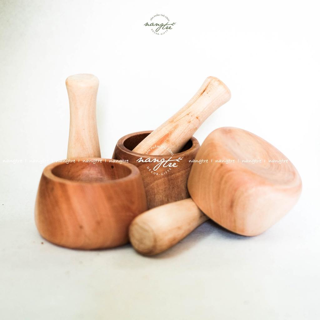 Bộ chày giã cối gỗ hiện đại- mortar pestle