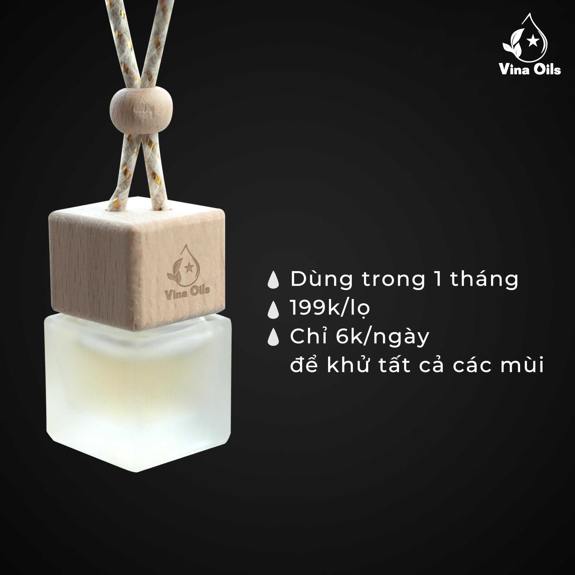 Tinh Dầu Treo Đa Năng Vina Oils 5 ml - Dùng Treo Xe Ôtô Mang Cảm Giác Dễ Chịu Và Chống Say Xe - Treo Tủ Quần Áo Với Hương Thơm Và Chống Ẩm Mốc - Treo Tủ Giày, Nhà Vệ Sinh Khử Mùi - Có 9 Mùi Đặc Trưng Để Lựa Chọn Theo Sở Thích