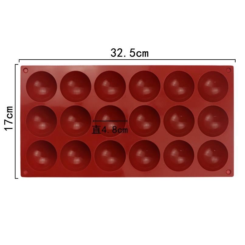 Khuôn Silicon Hình Tròn 18 Bán Cầu Đổ Socola/Thạch/Đá/Kẹochipchip/Pudding