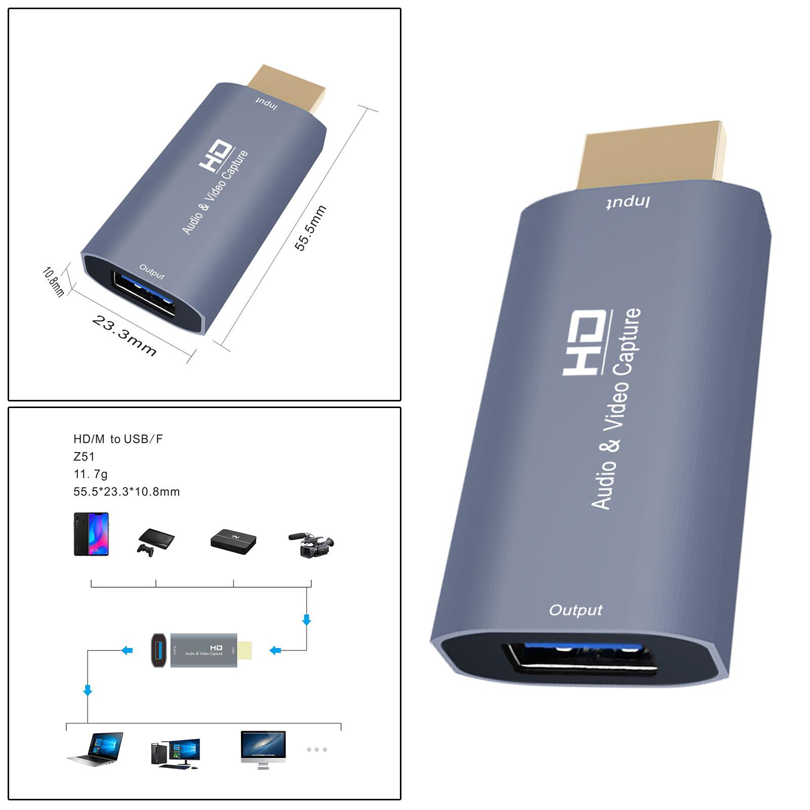 Audio Capture Cards 4K HDMI to USB HD for Gaming Streaming Live Broadcasting