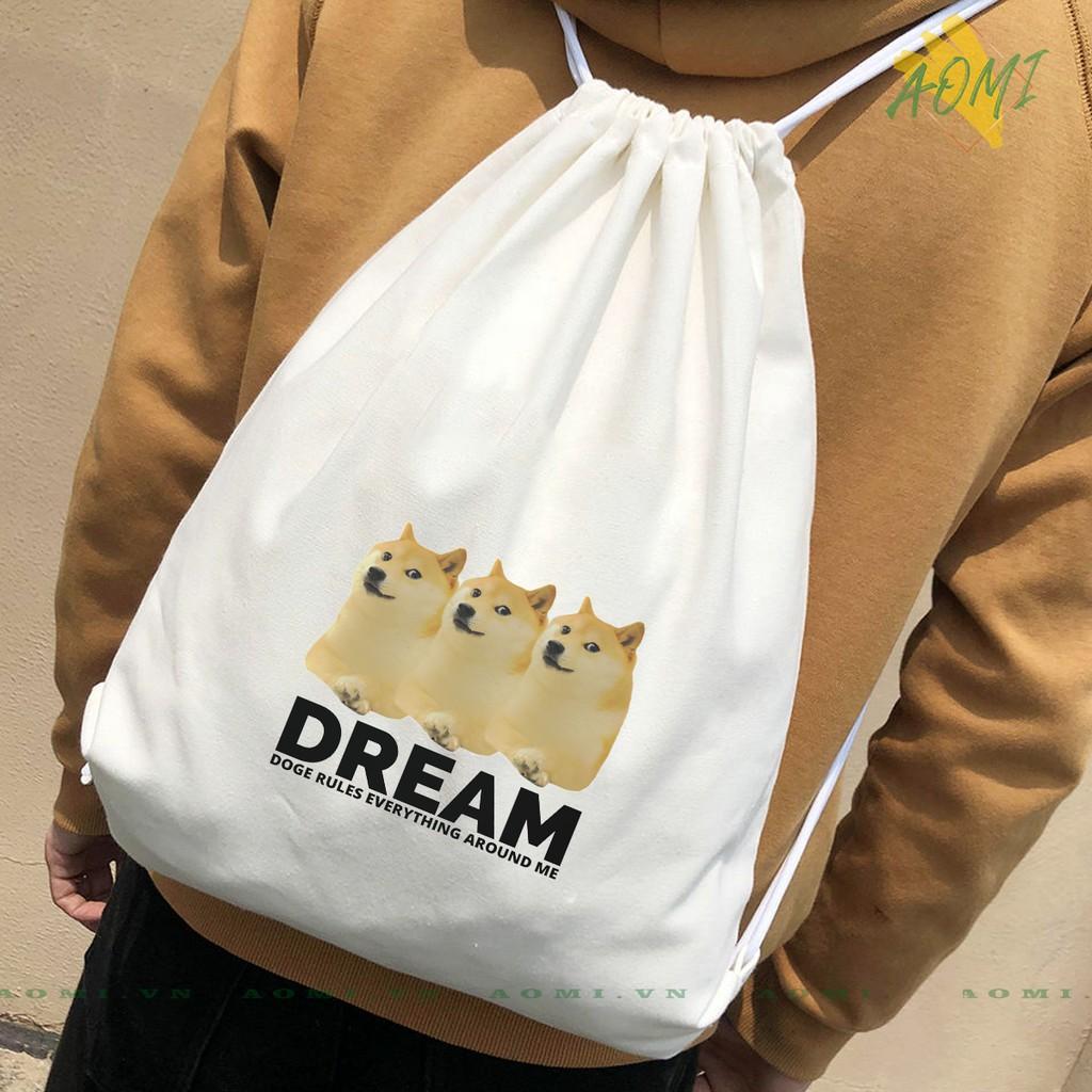 BALO SLOGAN HAY MINI AOMIVN DÂY RÚT NHỎ XINH UNISEX CHẤT CANVAS THỜI TRANG CUTE XINH ĐẸP TIỆN ÍCH DẠO PHỐ DU LỊCH