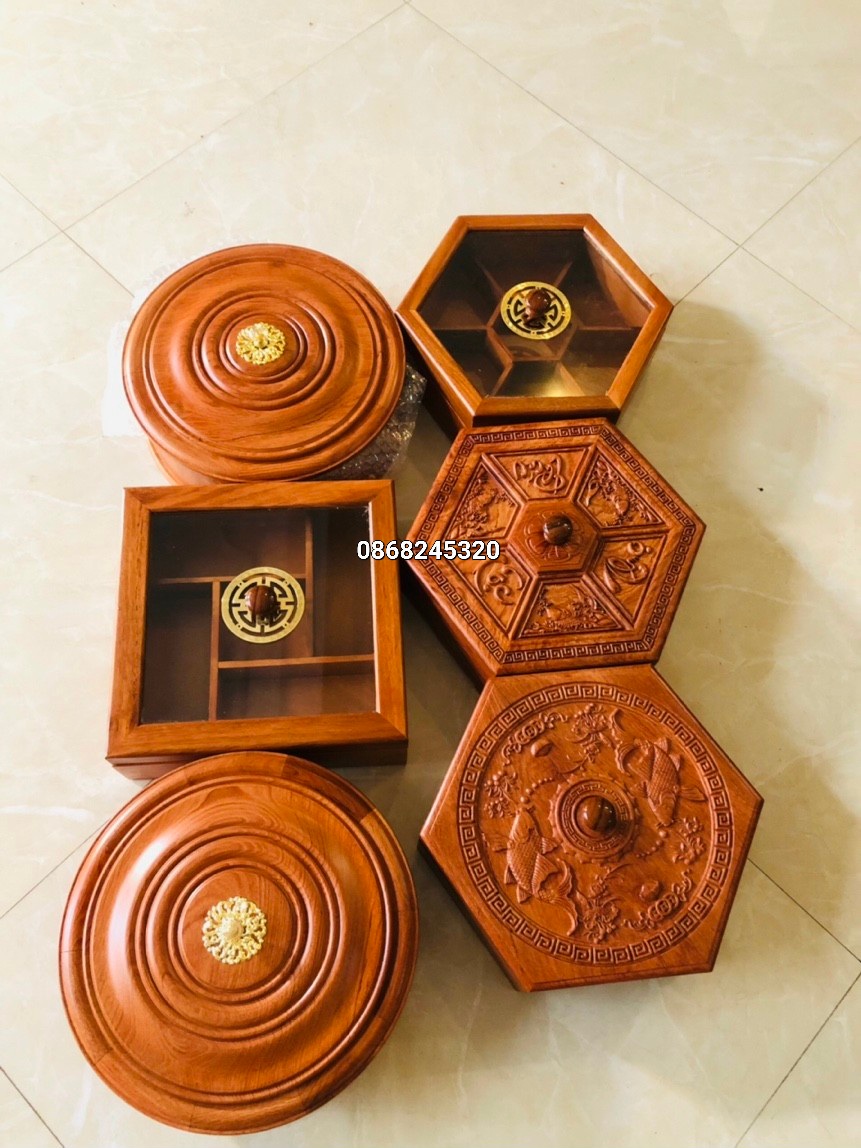 Khay đựng mứt tết ,bách kẹo ,hạt dưa ...bằng gỗ hương