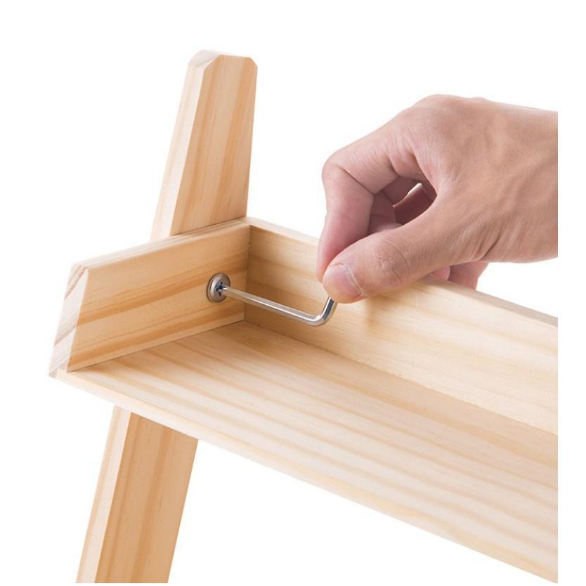 Kệ đỡ gia vị bằng gỗ thông đựng đồ đa năng dụng cụ nhà bếp kệ gia vị 2 tầng