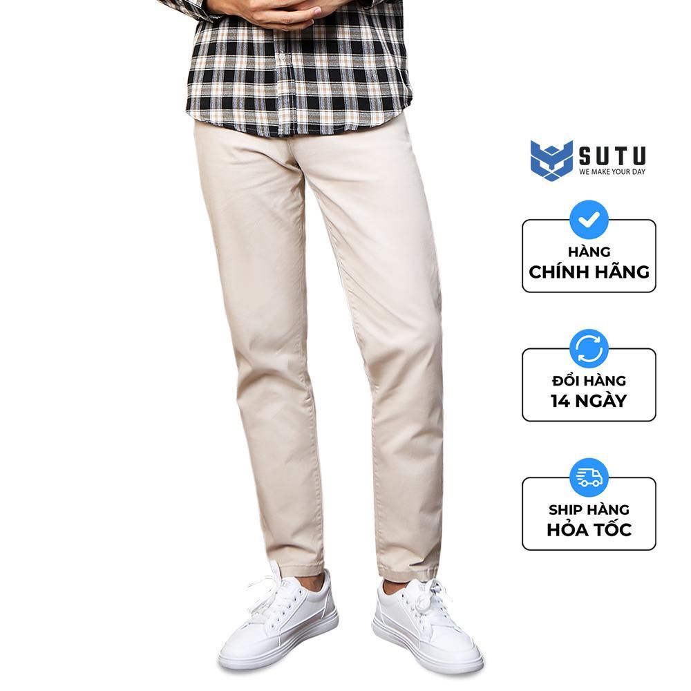 Quần Dài Kaki Ống Suông Nam Cao Cấp SUTU BRAND Chất Dày Đứng Form Kiểu Dáng Trẻ Trung Chất Liệu Co Giãn Tốt | Q0BDE9 - Nâu
