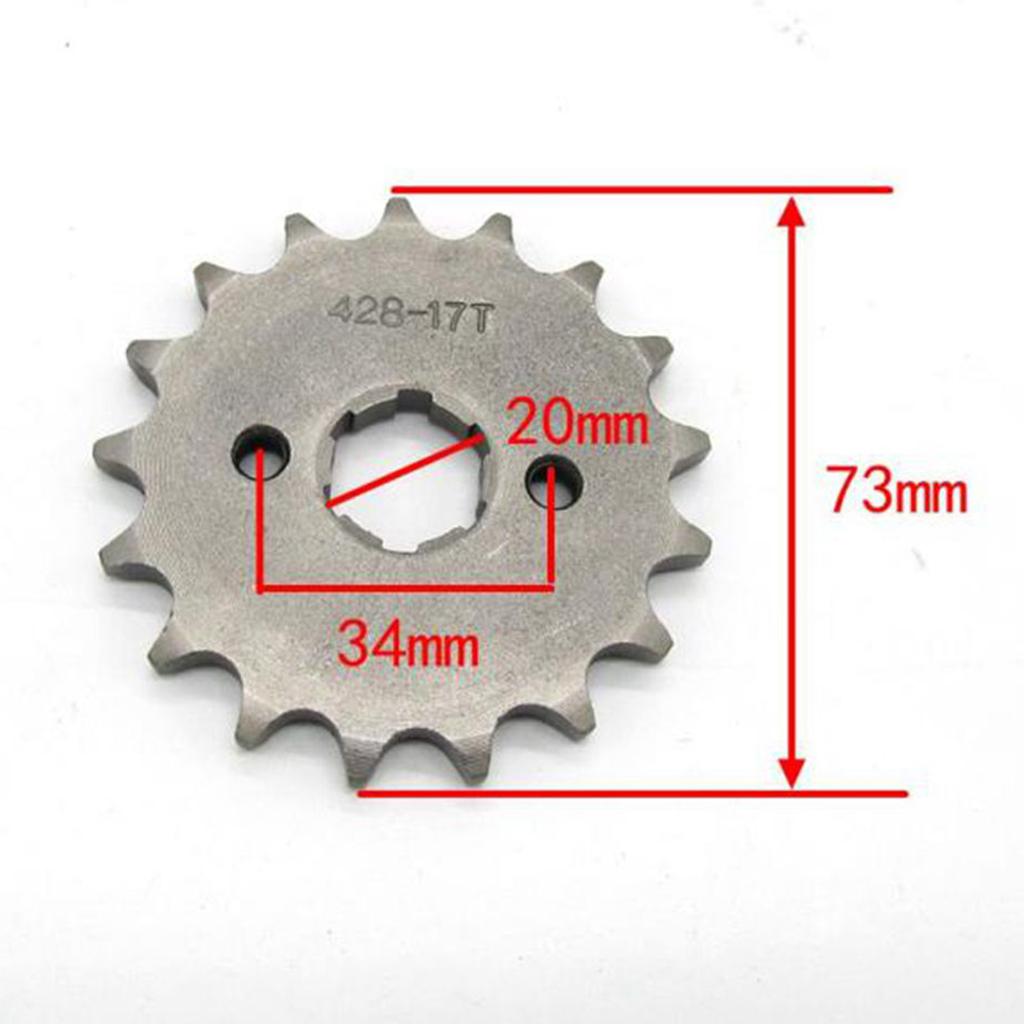 17 Teeth 428 Chain Front Sprocket Cog for Pit Trail Dirt Bike ATV Quad Buggy