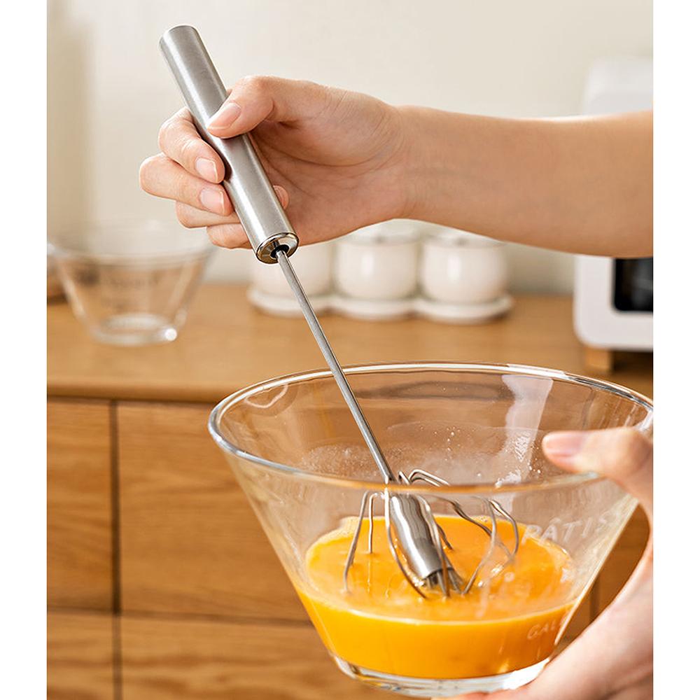 EHZ Thép Không Gỉ Eggbeater Quay Bán Tự Động Tay Đẩy Máy Đánh Trứng Tay Kem Trứng Khuấy Dụng Cụ Nhà Bếp 12INCH
