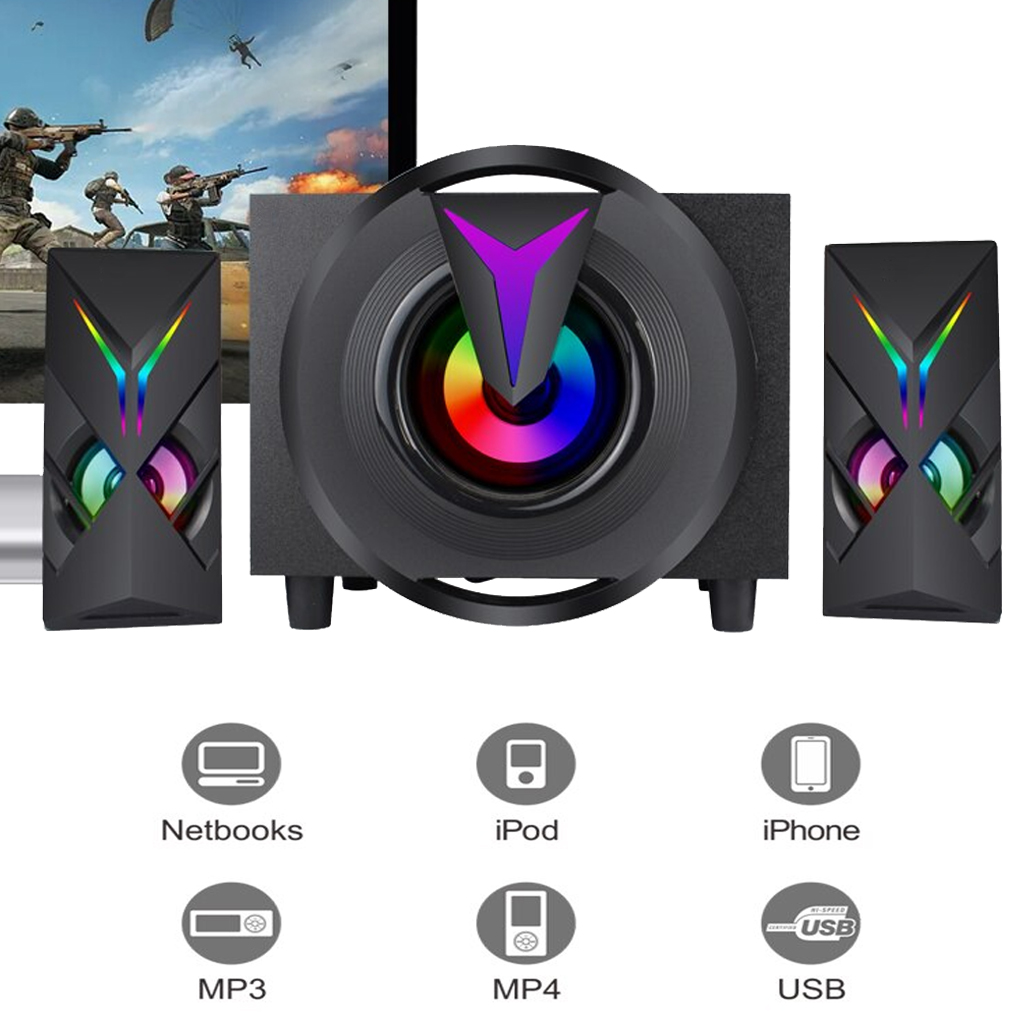 Loa Bluetooth 2.1 Để Bàn Công Suất Lớn Dùng Cho Tivi Máy Vi Tính PC Laptop FT-K10 Thiết Kế Hiện Đại Có Đèn Led RGB Nổi Bật