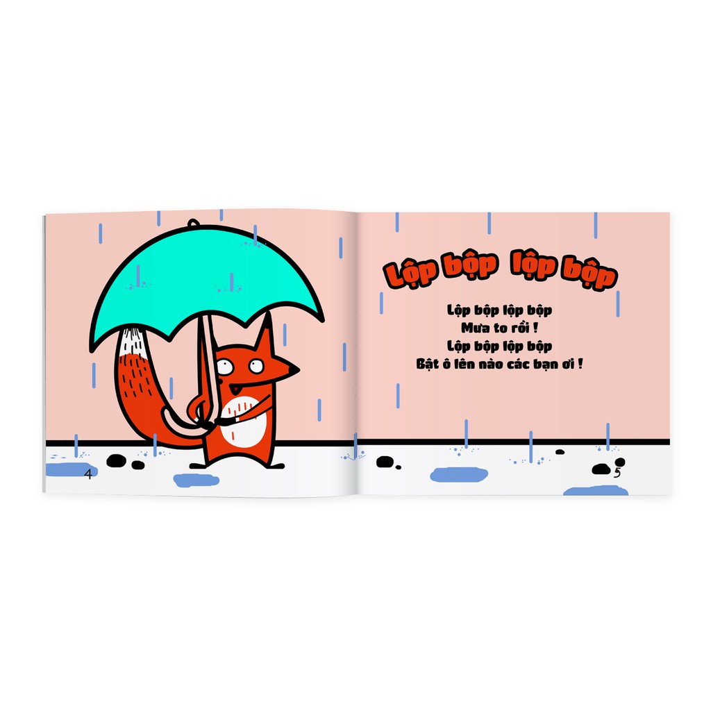 Sách Ehon - Âm Thanh Cùng Cáo Ken - Lộp Bộp Lộp Bộp Dành Cho Trẻ Từ 0 - 6 Tuổi