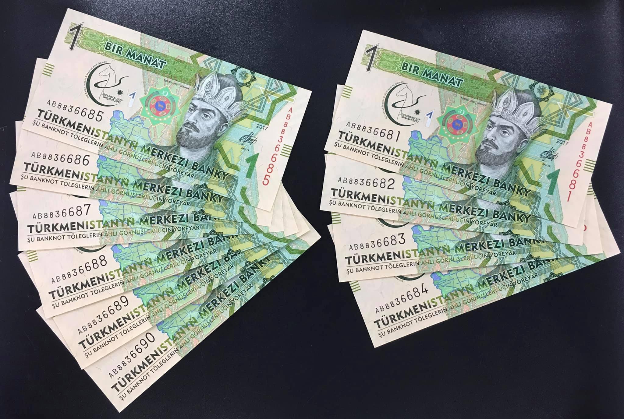 Tờ Tiền Trung Á Turkmenistan 1 Manat