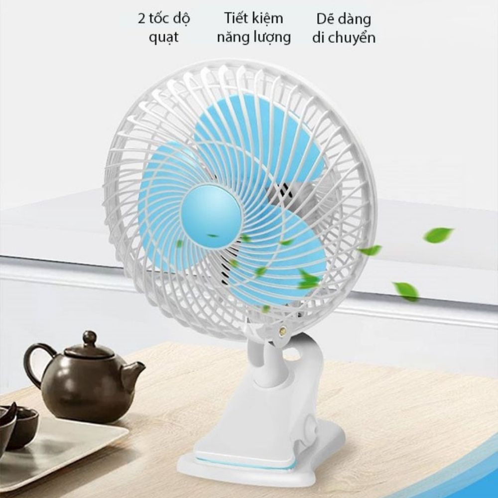 Quạt Mini Để Bàn Chân Kẹp Đa Năng Treo Tường