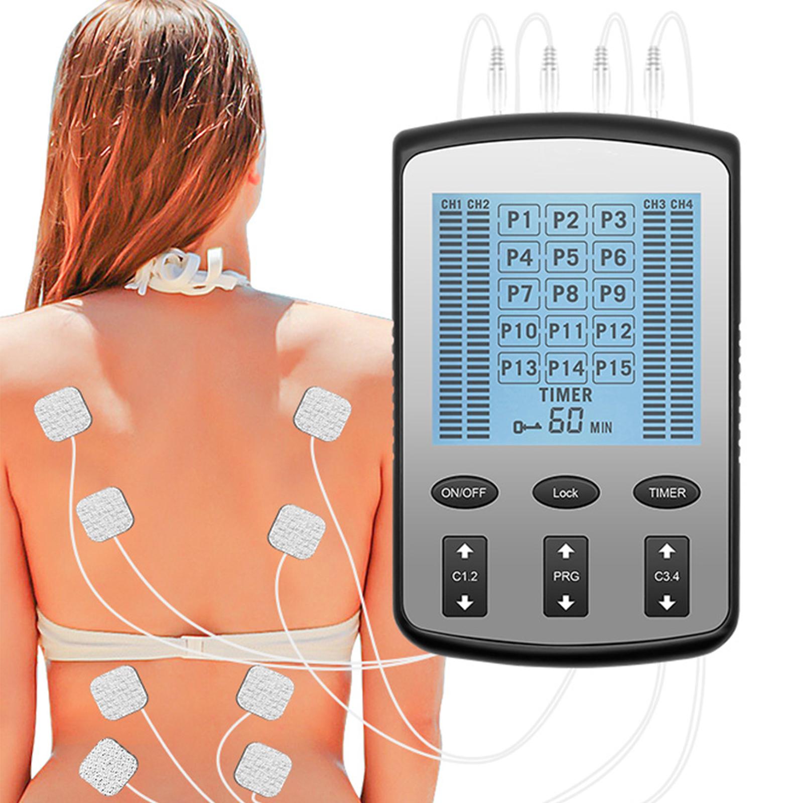 Máy Massage Cầm Tay Dán Đệm Xoa Bóp Kích Thích Cơ Giảm Đau Với 15 Chế Độ & 4 Đầu Ra 8 Miếng Đệm