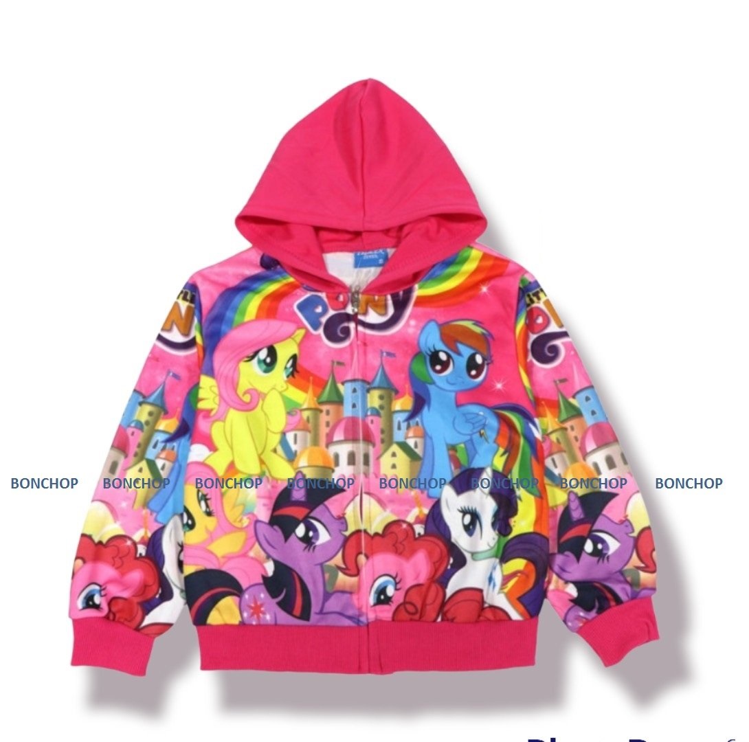 Áo khoác bé gái Pony từ 14-43kg - Thun cotton da cá in 3D cực chất - Áo lạnh cho trẻ em