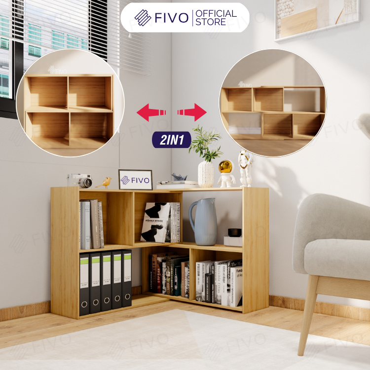 Kệ Sách Gỗ Cho Bé Nhiều Ngăn FIVO FB72, Nội Thất Thông Minh, Màu Sắc Đa Dạng Phù Hợp Cho Cả Bé Trai Và Bé Gái - 2 Tầng