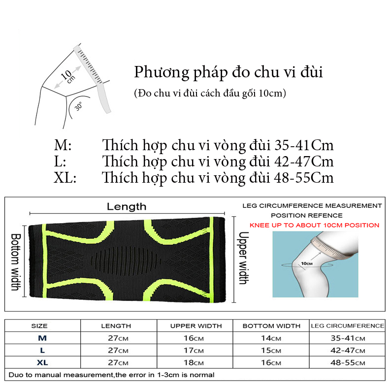 Bó gối thể thao đàn hồi bảo vệ khớp gối AOLIKES A-7718 Running Anti-skid Kneepad