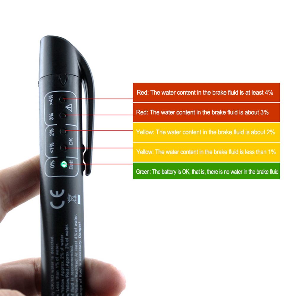 5 LEDs Mini Auto Diagnostic Brakes Test Pen Portable Vehicle Automatic Brake-Fluid Tester for DOT3 DOT4 DOT5