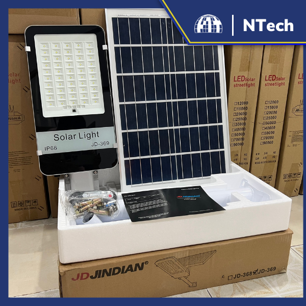 Đèn đường năng lượng mặt trời Jindian JD-369 Công suất 300W Khung Nhôm, Chip Led "SMD"- Lumen cao