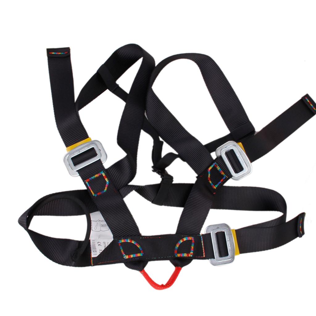 Half Body Outdoor Rappelling Climbing Harness Seat Safety Sitting Bust Belt Black