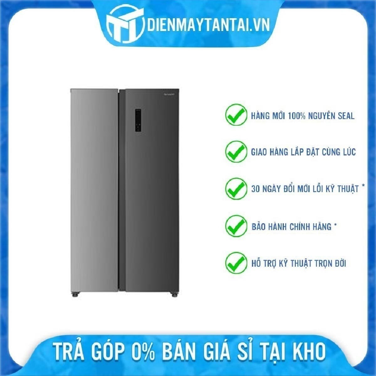 Tủ Lạnh Sharp 532 Lít SJ-SBX530V-DS Inverter - Hàng Chính Hãng (Chỉ giao HCM)