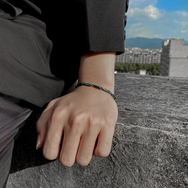 Vòng tay nam- Lắc tay nam titan hỏa tiễn trơn phối màu cách điệu cầu vòng galaxi trangsucpt PTLTNABN