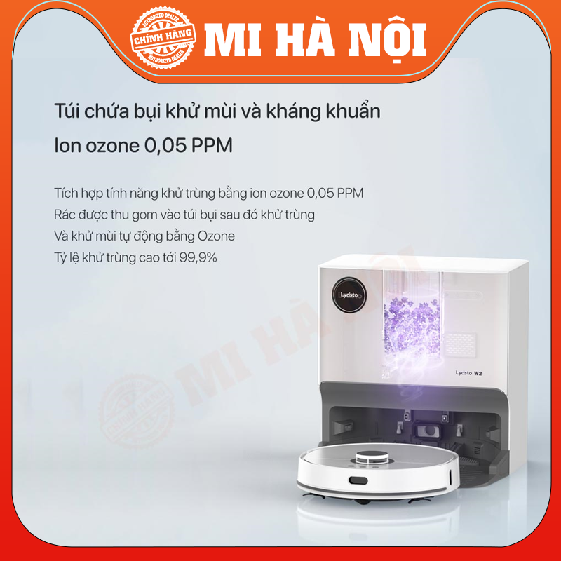 Robot hút bụi Xiaomi Lydsto W2 / Lydsto R1 Pro / Lydsto R1 với hộp đựng bụi tự động đổ rác kết hợp sạc thông minh - Hàng chính hãng