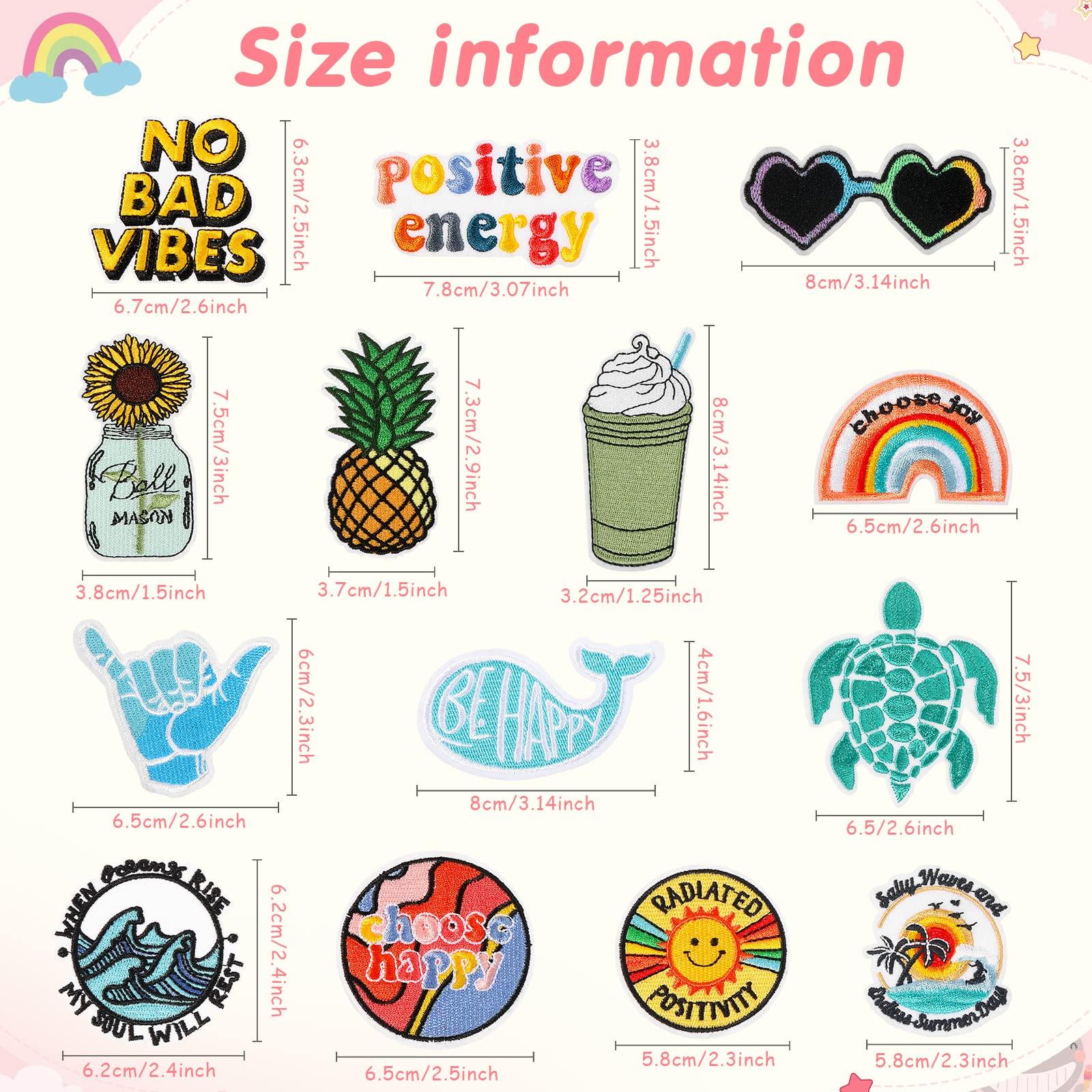 20 miếng Vsco Patches Vintage Iron-On Patches Đính may trên Hippie Thêu Retro Hippie Patch cho T-Shirt Ba lô Quần jean Áo khoác Quần áo Mũ