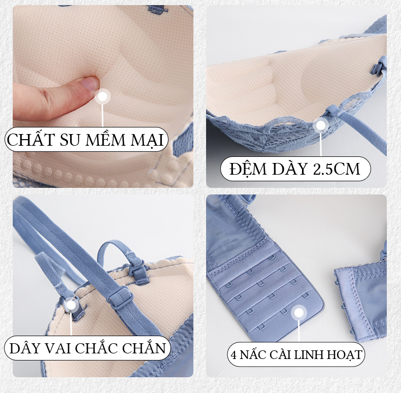 Áo Ngực Không Gọng Ren Hoa, Áo Lót Nâng Ngực Su Mềm Mại - FL16