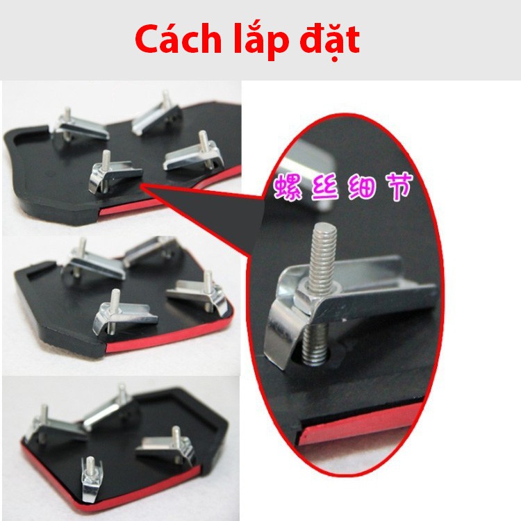 Bộ ốp bọc chân ga, chân côn, bọc chân phanh cho xe số sàn MT phong cách thể thao-MÀU ĐỎ: SKU:254
