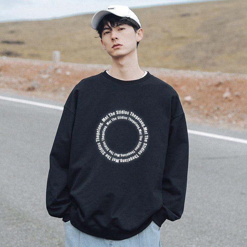 Áo Sweater Vòng Tròn Chữ Phản Quang, áo thun nam, áo thun  nữ, áo thun phản quang,  thấm hút mồ hôi tốt