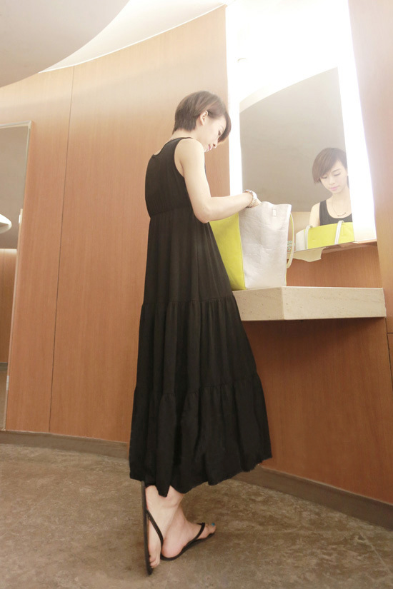 Đầm bầu thun dài co giãn 4 chiều thoải mái nhiều màu db16 - đen - freesize