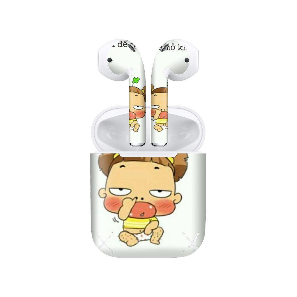 Miếng dán skin cho AirPods in hình Sủa để mở khóa - fun033 (AirPods ,1 2, Pro, TWS, i12)