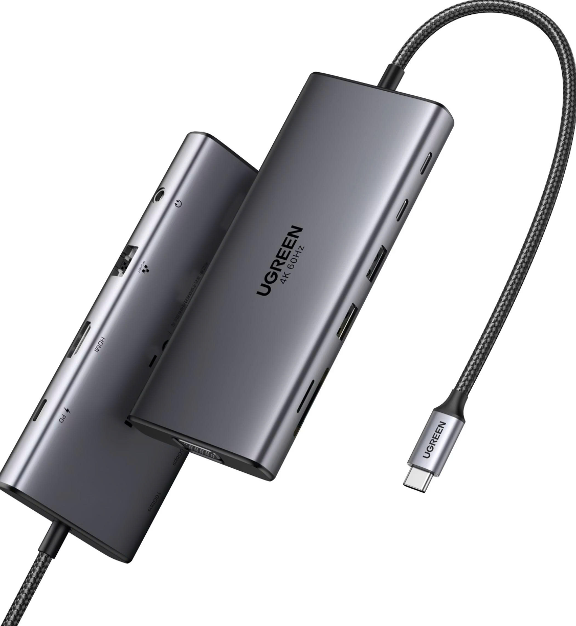 Bộ chuyển USB-C Docking Station 11 in 1 UGREEN 45520 CM639 4K@60Hz HDMI, 100W PD, Gigabit Ethernet - Hàng chính hãng