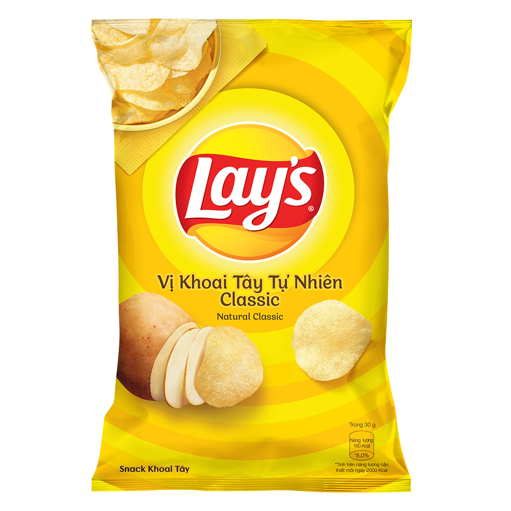 Combo 4 Lays Vị Tự Nhiên Classic 95g