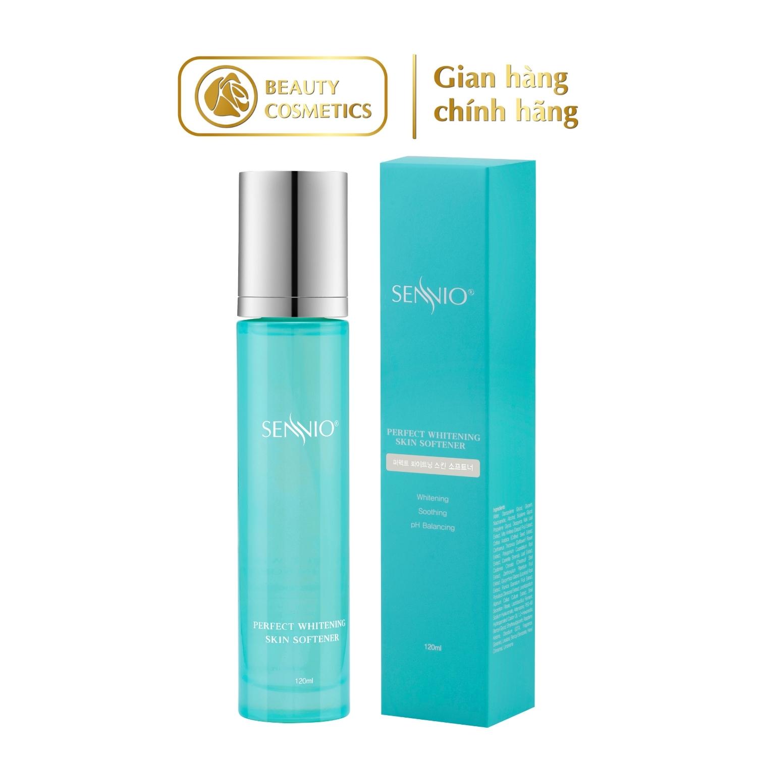 Nước hoa hồng se khít lỗ chân lông SennioPerfect Whitening Skin Softner cấp ẩm tái tạo và phục hồi da 120ml SNO 827