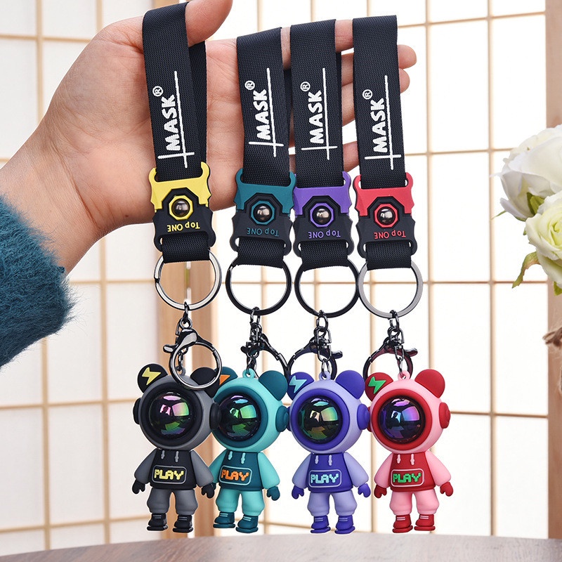 Móc khóa phi hành gia hình gấu hoạt hình dễ thương giá rẻ keychain spaceman astronaut cute đáng yêu MK03