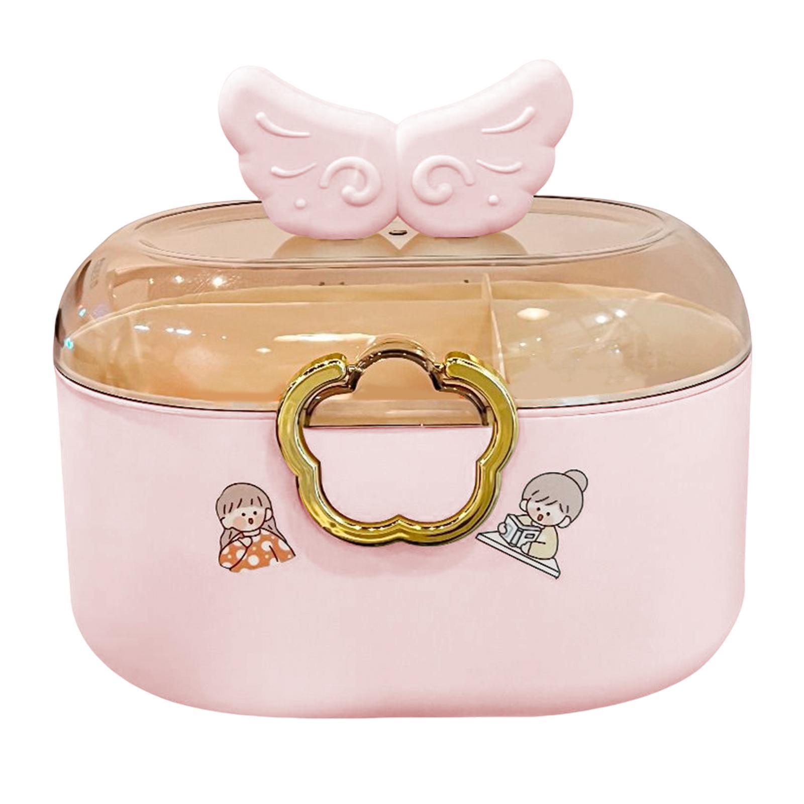 Hair Accessories Storage Box Container for Headband Earrings Hair Clips Pink