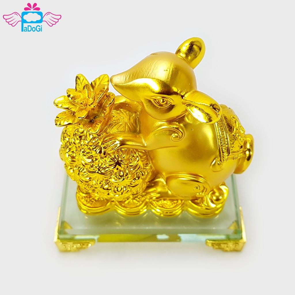 Tượng Chuột Mạ Vàng Ôm Trái Thơm