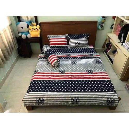 Bộ chăn ga poly Hàn Quốc 5 món Sang Trọng chất liệu đẹp– bộ chăn ga 5 món siêu mát– bộ chăn qua trải giường siêu đẹp