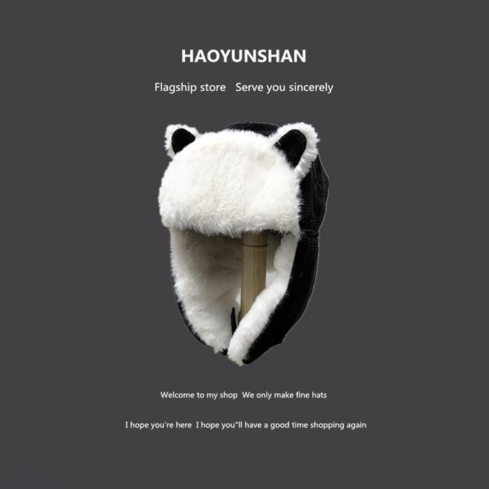 Đôi Tai Mèo Ushanka Nữ Hàn Quốc-Phong Cách Dễ Thương Mùa Thu Và Mùa Đông Chống Gió Đi Xe Đạp Earflaps Bộ Đội Mùa Đông Lạnh Chống nhiệt Mũ Cotton