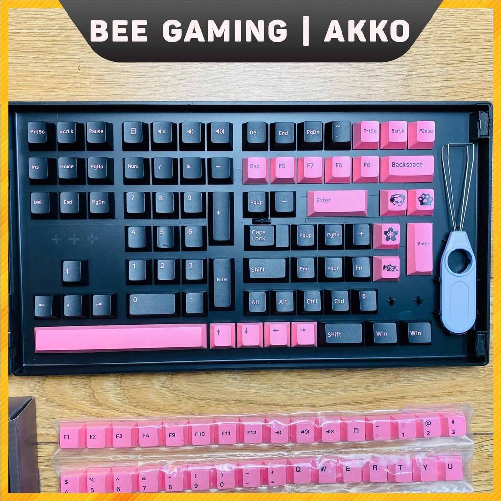 Bộ keycap chính hãng AKKO - Black Pink (PBT Double Shot / Cherry Profile / 229 nút )