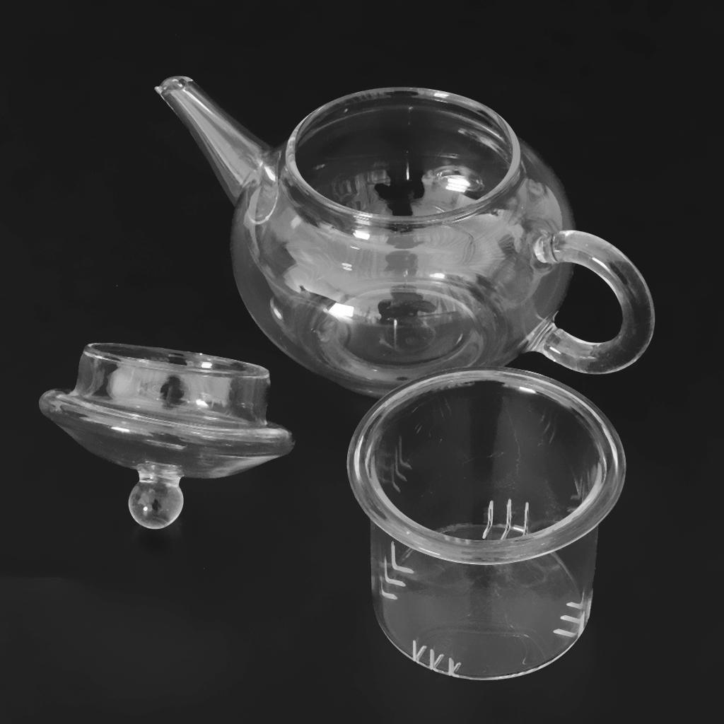 2pcs Heat Resistant Glass Teapot with Infuser Coffee Tea Leaf Herbal 250ml