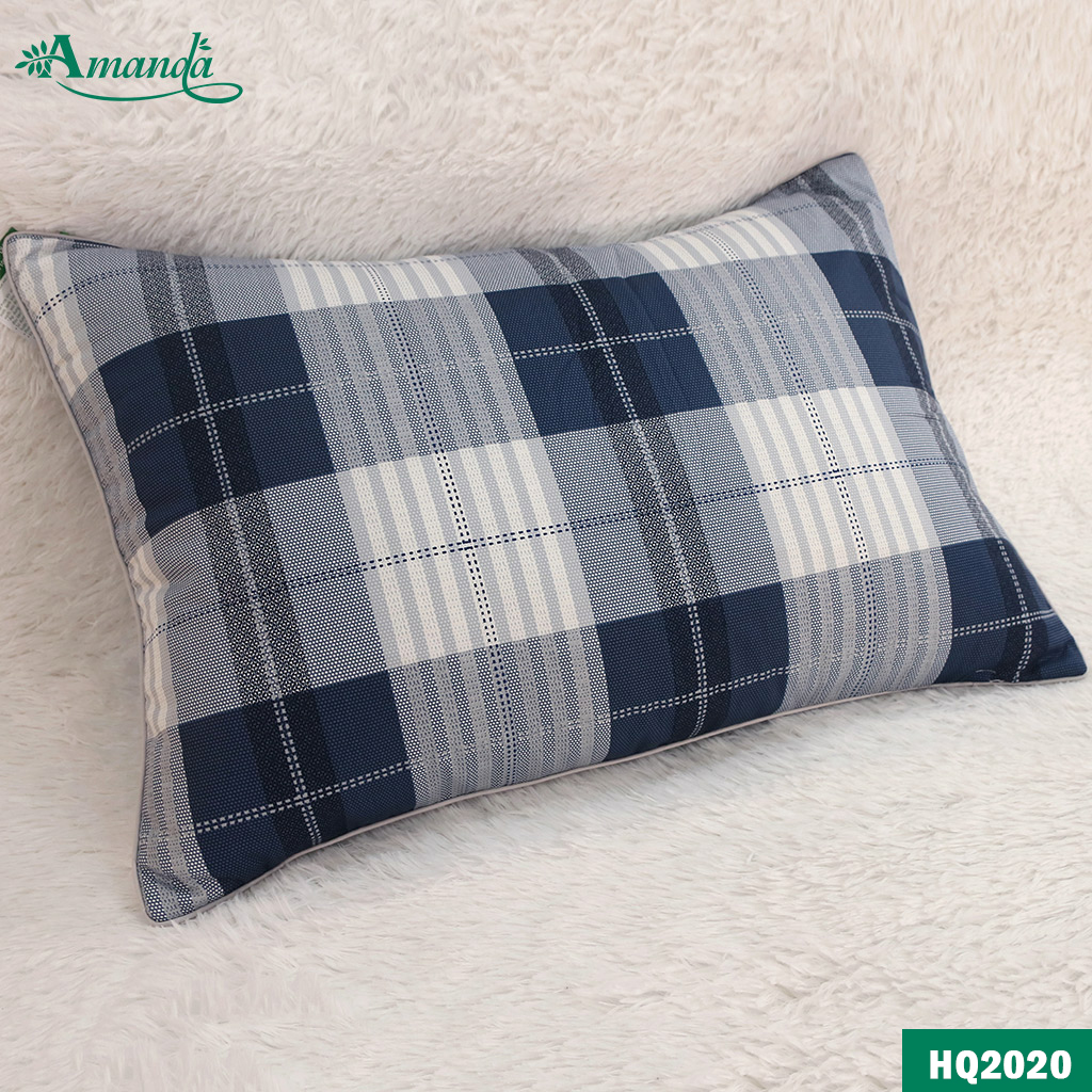 Vỏ gối nằm Amanda HQ2020, 100% cotton lụa satin Hàn Quốc bề mặt mềm mịn tạo nên độ êm ái cho người dùng